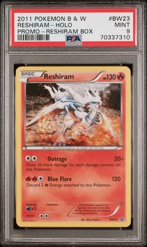 Reshiram-Holo Promo-Reshiram Box Pokemon Black & White Promo BW23 NM PSA 9