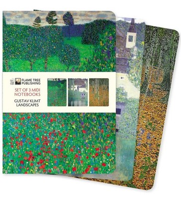 Gustav Klimt: Landscapes Set of 3 MIDI Notebooks Flame Tree Publishing