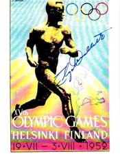 Clyde Lovellette Signed 1952 Olympics Helsinki Poster Reprint USA Basketball NBA
