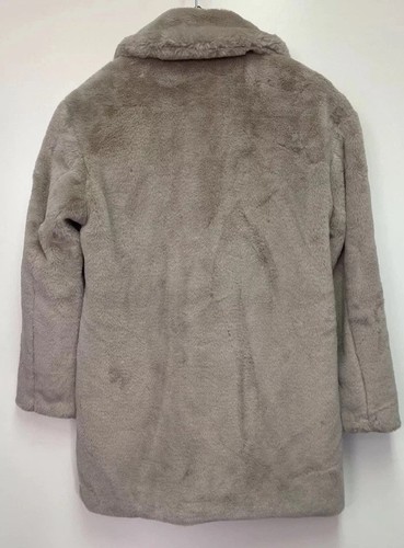 Zara Faux Fur Coat Grey Beige Light Greige Size M 6318/246 New - Picture 6 of 7