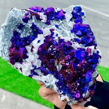 3LB Natural Beautiful Bornite with calcite cluster Mineral Specimen Healing
