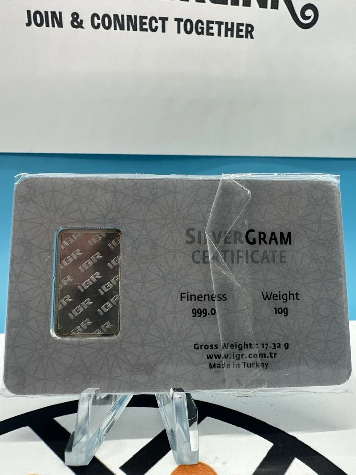 IGR 10g .999 Fine Silver Bar – Istanbul Gold Refinery – Assay Card COA – Sealed - Image 2 of 2