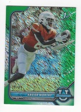 2021-22 Bowman University /99 XAVIER WORTHY GREEN SHIMMER card #61! SN# 59/99 KC