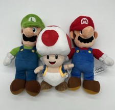 Official Mario, Luigi, Toad Lot Plush 8 Licensed by Nintendo MINT/CLEAN Plush