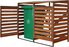 Double Wheelie Bin Storage 2 Bins Store Shed Cover Recycling Hideaway Outdoor UK