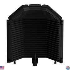 Recording Microphone Isolation Shield, 3 Panel Soundproof Cover for Studio Use