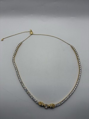 Aporro Wong Double Dragon Adjustable Tennis Chain 5mm Gold Plated Necklace