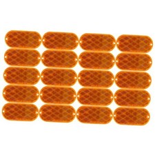 Oval Reflectors Red/Self Adhesive Or Drill Mount Quick Mount SAE 13 20 Amber