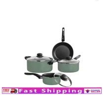 7-Piece Nonstick Aluminum Cookware Set, Lightweight, Dishwasher Safe