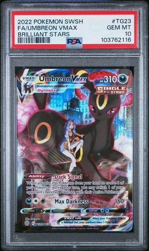 2022 POKEMON SWSH BRILLIANT STARS #TG23 FA/UMBREON VMAX PSA 10