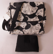 Pottery Barn Kids Fanfare City Diaper Bag, black  ivory, 14 x 5.5 x 12.5"