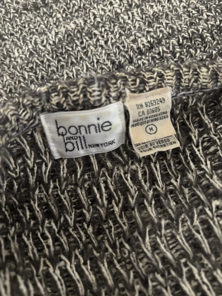 Cárdigan De Colección Años 70 Años 80 Bonnie And Bill Manga Globo Largo Frente Abierto M Foto 2 de 4