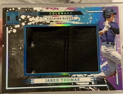 2025 Panini Impeccable RC Jumbo Fielding Glove Patch 6/6 Jared Thomas Rockies  