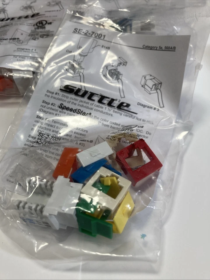 Lot of 8 Suttle SpeedStar SE-2-7001 CAT 5e Data Jacks 568A/B - Image 2 of 4