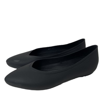 Crocs Brooklyn Pointed Flats Womens Size 10 Slip On Black Ballet Waterproof