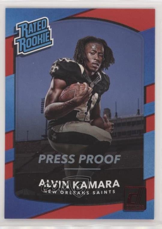 2017 Panini Donruss Rated Press Proof Red Alvin Kamara #349 Rookie RC 4l3