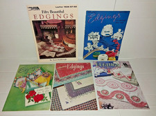 Lot 5 Crochet Edgings pattern bks Terry Kimbrough Annies vtg Star Coats 1940-50s