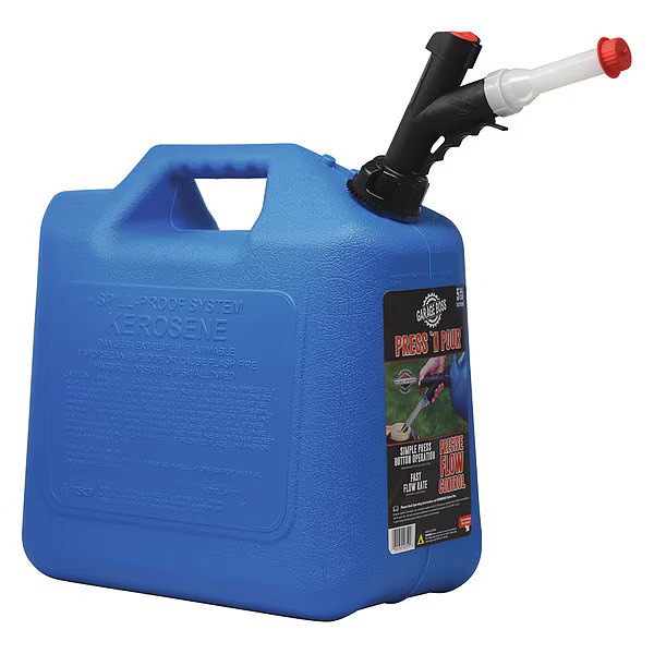 Garageboss Gas Can, Plastic, 5 gal, Self-Venting, Includes Smart-Fill Spout,
