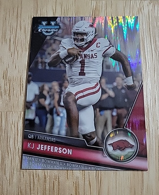 2023 Bowman University Chrome KJ JEFFERSON Surge Refractor #97 Rookie RC SP