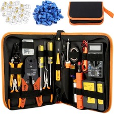 LEATBUY Network Crimp Tool Kit for RJ45/RJ11/RJ12/CAT5/CAT6/Cat5e/8P, Orange