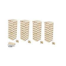 4 torri gioco tavolo abilità blocchi 216 mattoncini legno naturale costruzione