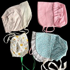 4 Vintage Children's Cotton Cottagecore Country Bonnets