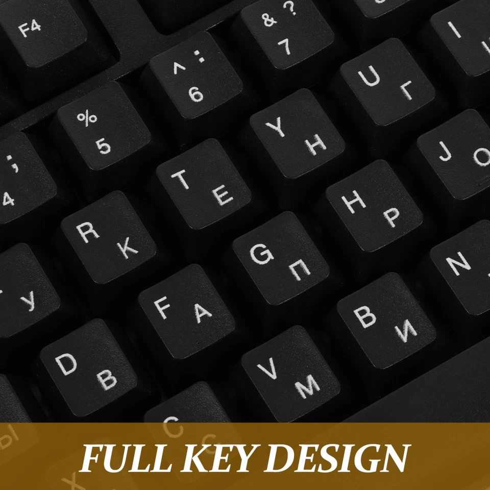 USB Wired Keyboard Full Size Russian Letter Keyboard for Working Gaming - Image 3 of 4