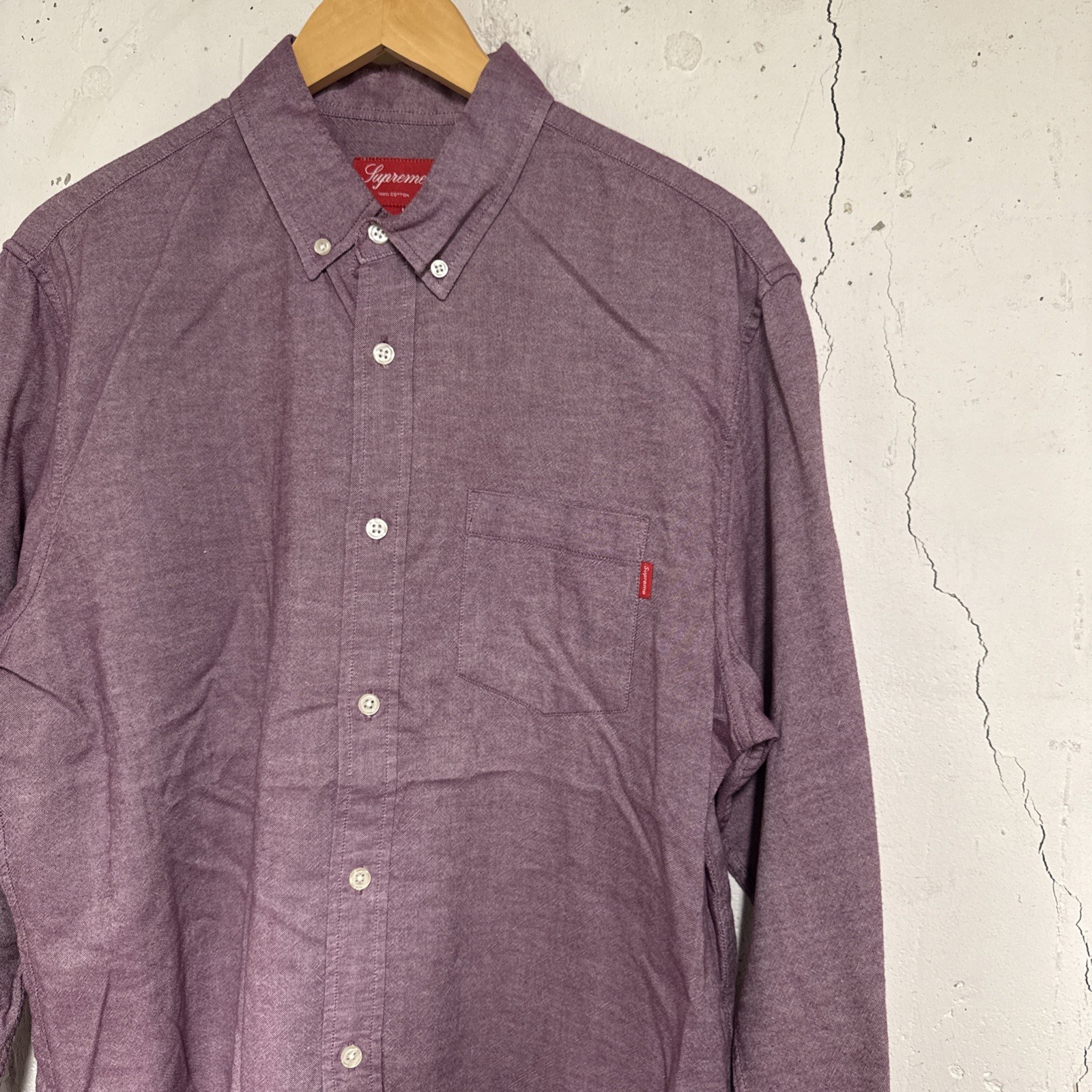 Supreme Long Sleeve Solid Button-Down Shirt Oxfor… - image 2
