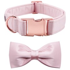 Bowtie Dog Collar Comfortable Silk Girl Detachable For XLarge 16-26 Inches