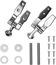 Toilet Seat Hinges, Zinc Alloy Toilet Replacement Hinges, Adjustable Toilet Seat