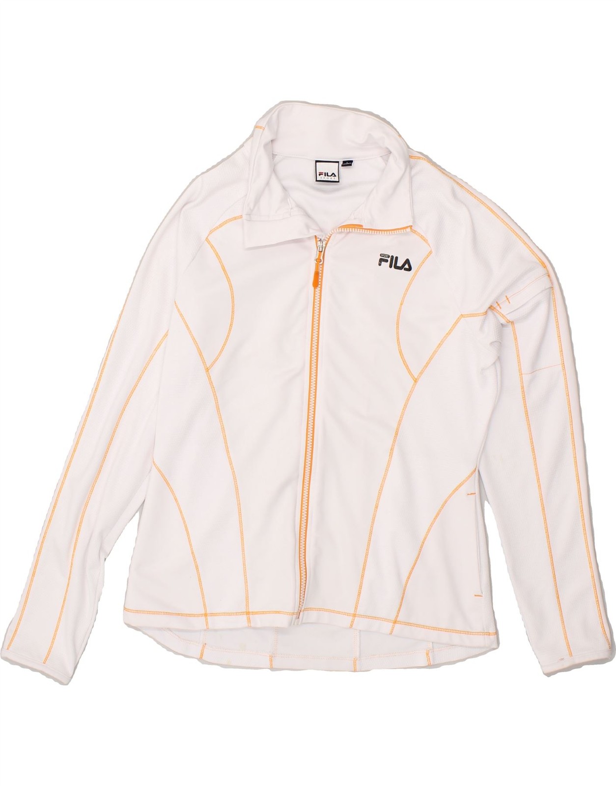 FILA Giacca Top Tuta Donna UK 16 Large Bianco Poliestere NF05