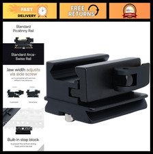 Picatinny Rail Adapter for Arca-Swiss Plate - Tripod Head Clamp, Aluminum V2 Upg