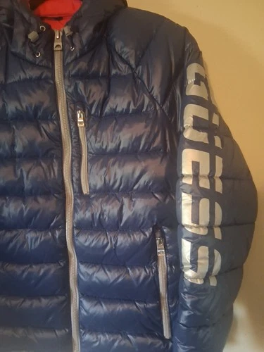 GUESS men's active sleeve screen printed puffer coat size M/ P2P 23 image 3
