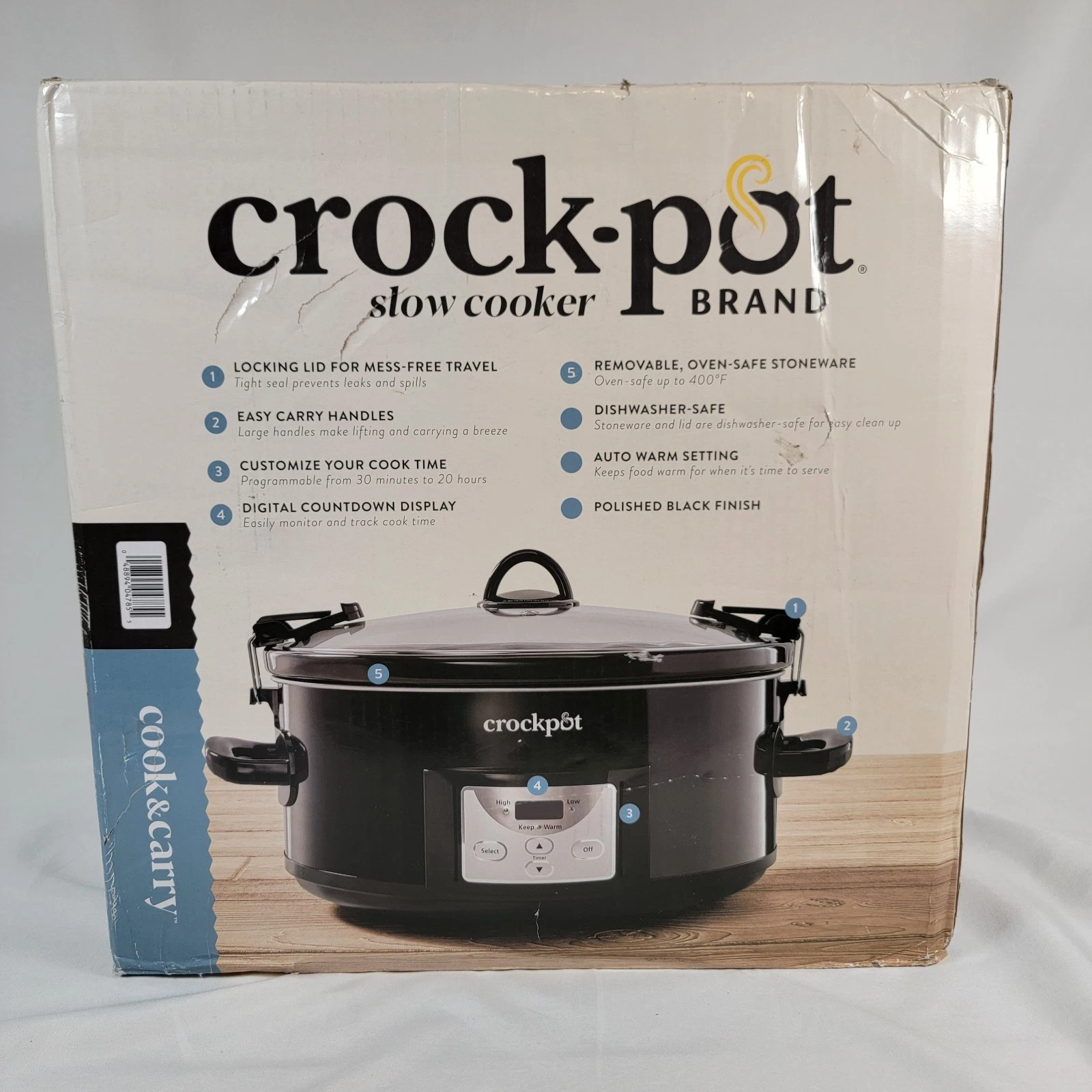 Crockpot 7Qt Slow cooker with lock lid Digital Control