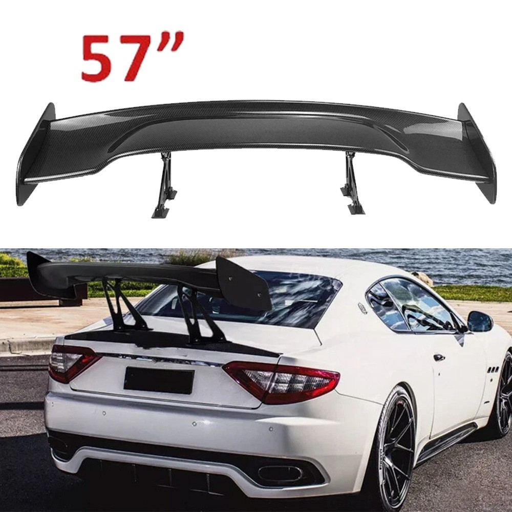 Rear Trunk Spoiler Lip Wing Carbon Fiber Color 57inch For Maserati Gran Turismo