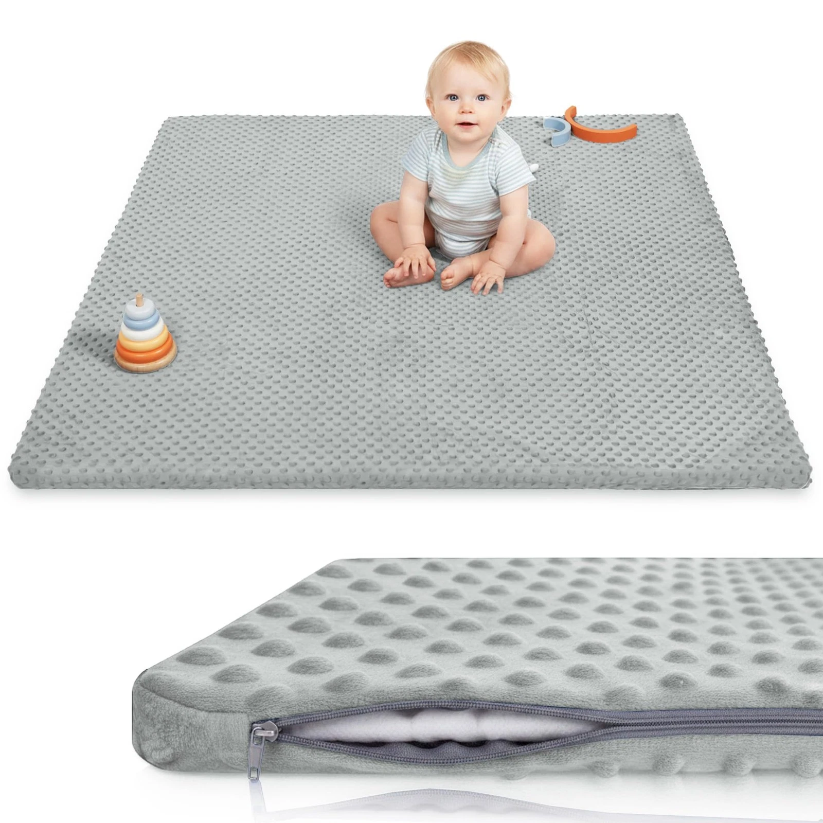 Huloo Sleep Baby Floor Play Mat for Playpen, Extra Thick 50"x50" Padded Mat w...