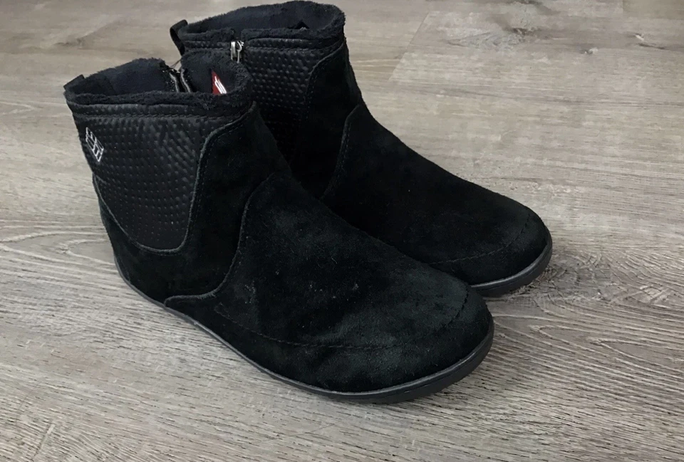 Columbia Omni Heat Booties Womens Size 9.5 Black Shorty Winter Boots Zip Suede - Image 2 of 4