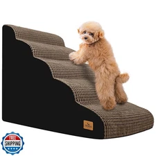 blunique 5-Step Dog Stairs for High Beds and Couch, Foam Ramp with Non-Slip W