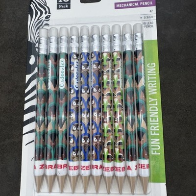 NEW 10 in pack Zebra Woodland Critters Cadoozles .9MM Mechanical Pencils #2 Z 
