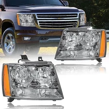 Headlight Assembly, Headlights Replacement Compatible with 2007-2014 Chevy Ta...