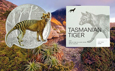 2021 Solomon Islands $2 Tasmanian Tiger Colorized Proof 1 oz .9999 Silver