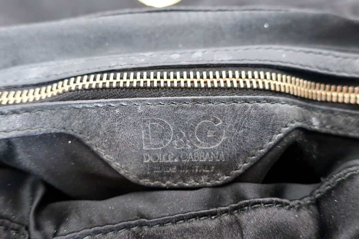 DOLCE & GABBANA Black VLADA Studded Fabric Shoulder Bag DOLCE & GABBANA Black VLADA Studded Fabric Shoulder Bag