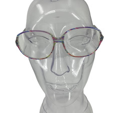 Vintage 80s Oversized Eyeglasses Eyeglass Frames Rainbow Abstract Pastel Pink