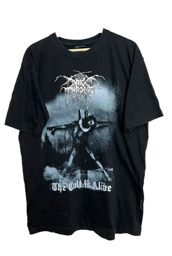 Vintage 00s Darkthrone Cult is alive Black metal Band Tshirt black