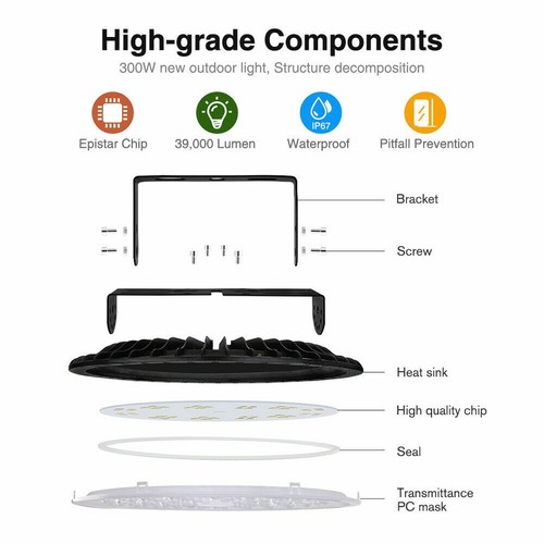 50W-500W UFO LED Hallenbeleuchtung Industrielampe High bay Hallenstrahler IP65 - Bild 6 von 33