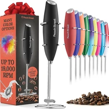 Powerful Handheld Milk Frother, Mini Milk Frother Wand, Battery Operated Stainle