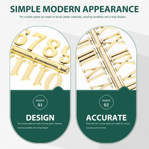 4 Sets Wall Clock Number Clock Roman Number Assorted Clock Arabic Number - Zdjęcie 4 z 12