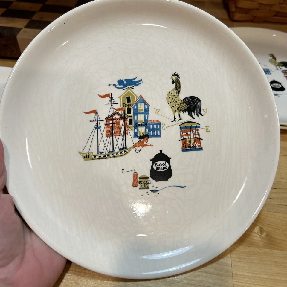 4 Salem Old Gloucester 9.25" cena almuerzo plato a prueba de horno gallo frijoles horneados Foto 4 de 4