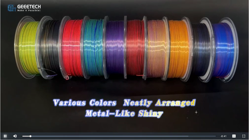 Filamento de impresora 3D Geeetech Silk PLA 1 kg 1,75 mm seda rojo y verde y azul 3 colores mezclados - Vídeo 1 de 1