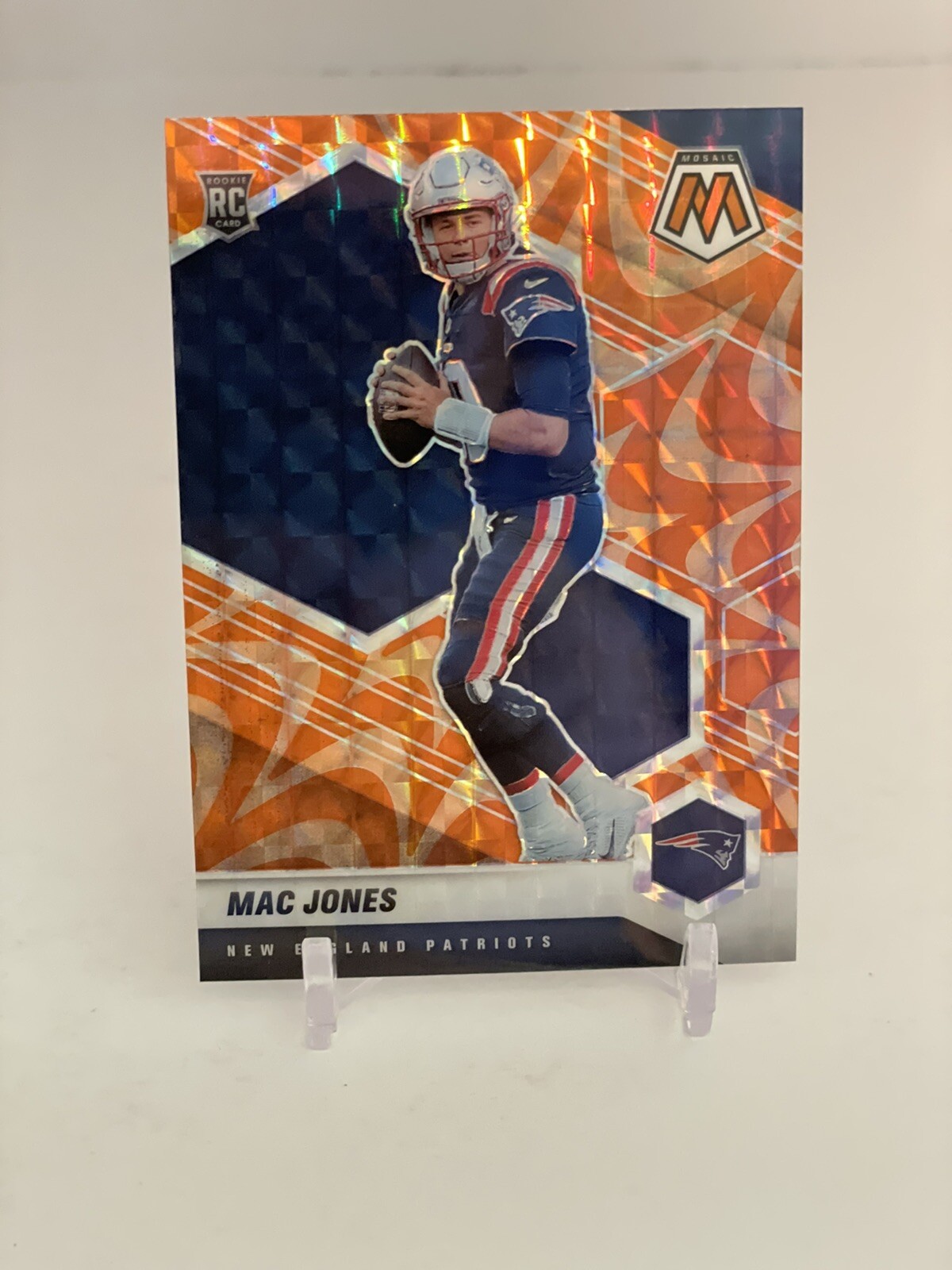 Mac Jones 2021 Panini Mosaic RC ORANGE Prizm Reactive Rookie #306 NE Patriots